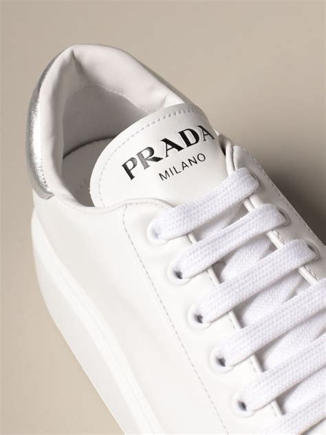 all white prada sneakers|prada sneakers no lace.